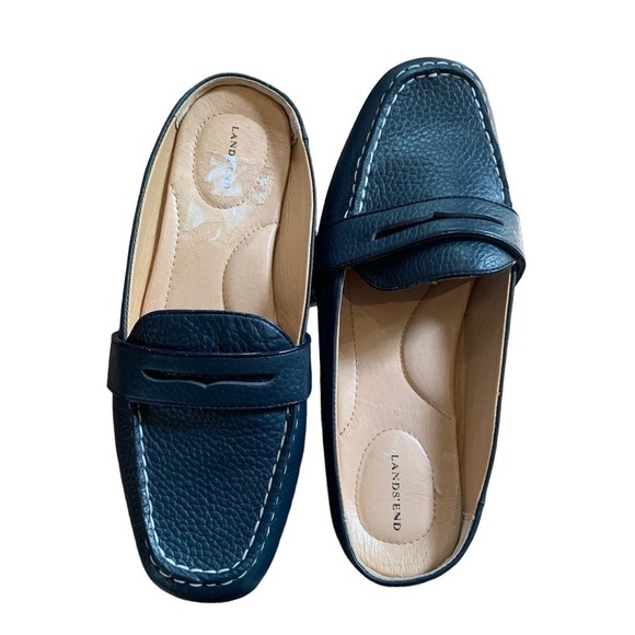 Land’s End Leather Driving Loafer Mules - Picture 3 of 9